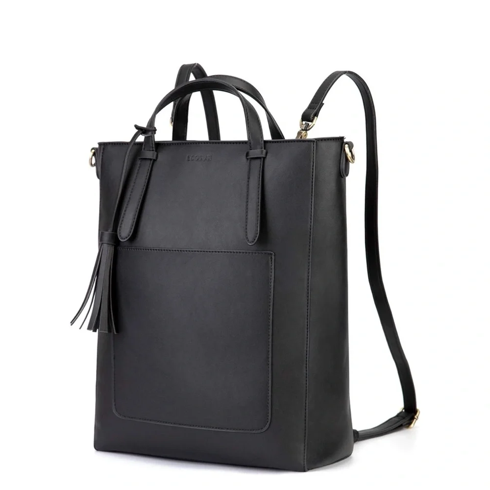 Black Handbag Tote Bag Backpack Work Bag Convertible Shoulder Bag